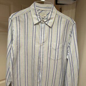 Banana Republic Vintage Linen Striped Button-Down